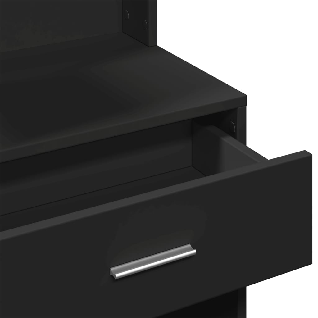 vidaXL Dressing Table with Cabinet Black 80x35x132 cm
