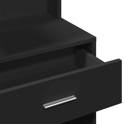 vidaXL Dressing Table with Cabinet Black 80x35x132 cm