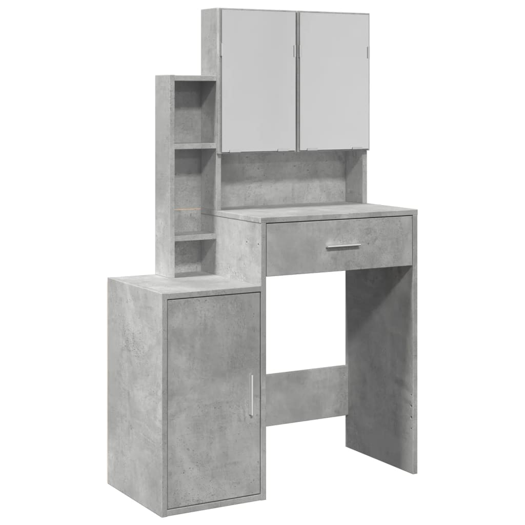 vidaXL Dressing Table with Cabinet Concrete Grey 80x35x132 cm