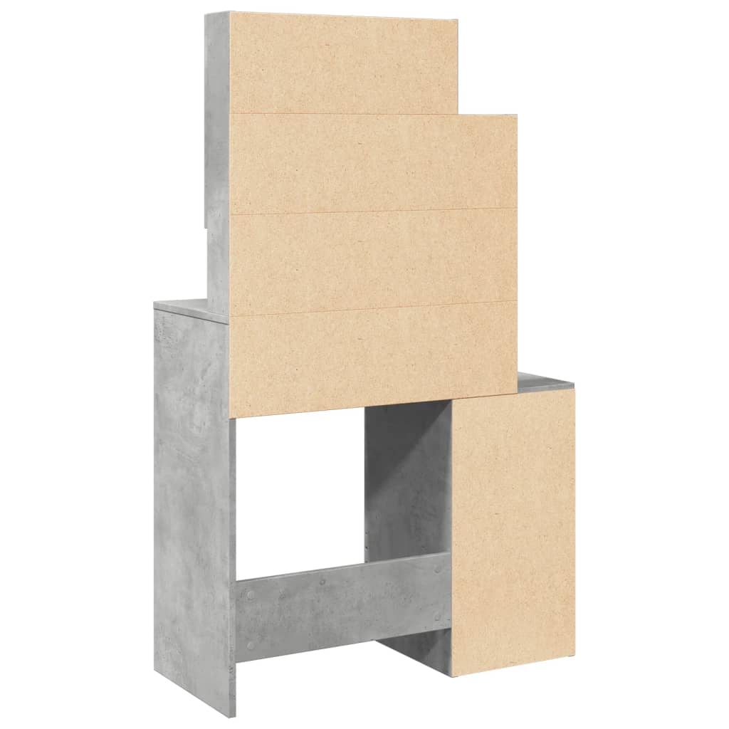 vidaXL Dressing Table with Cabinet Concrete Grey 80x35x132 cm