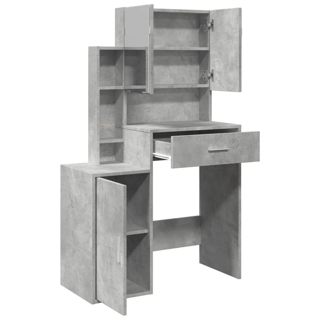 vidaXL Dressing Table with Cabinet Concrete Grey 80x35x132 cm