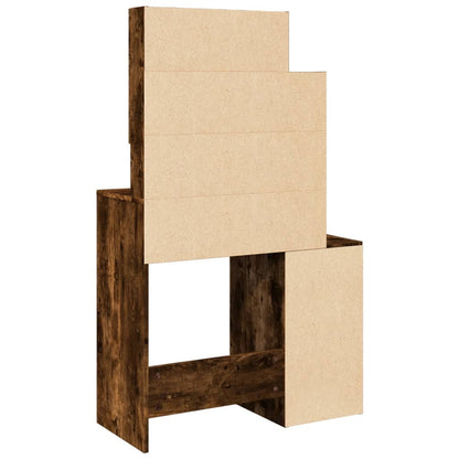 vidaXL Dressing Table with Cabinet Smoked Oak 80x35x132 cm
