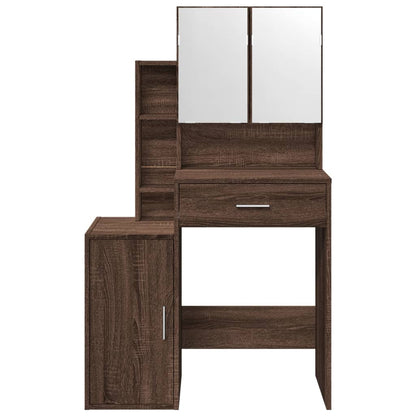 vidaXL Dressing Table with Cabinet Brown Oak 80x35x132 cm
