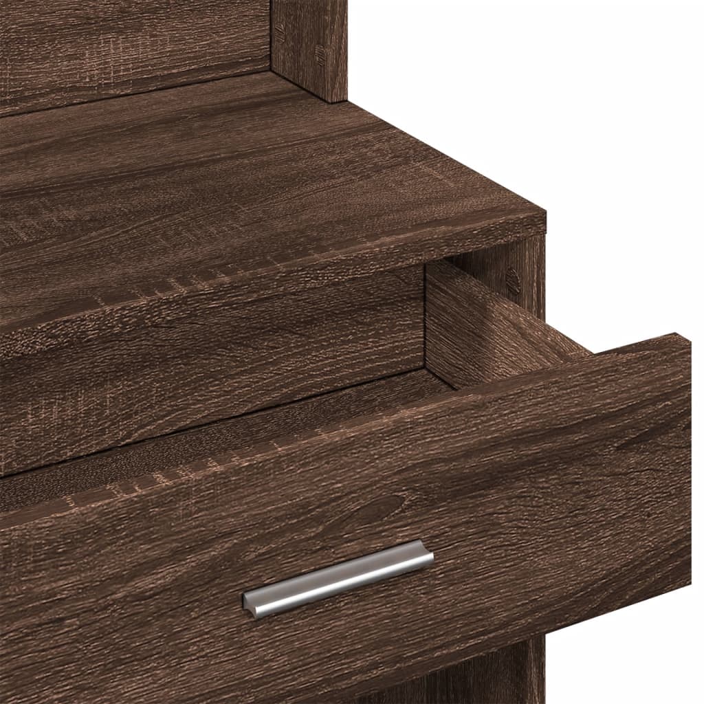 vidaXL Dressing Table with Cabinet Brown Oak 80x35x132 cm