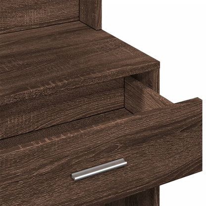vidaXL Dressing Table with Cabinet Brown Oak 80x35x132 cm