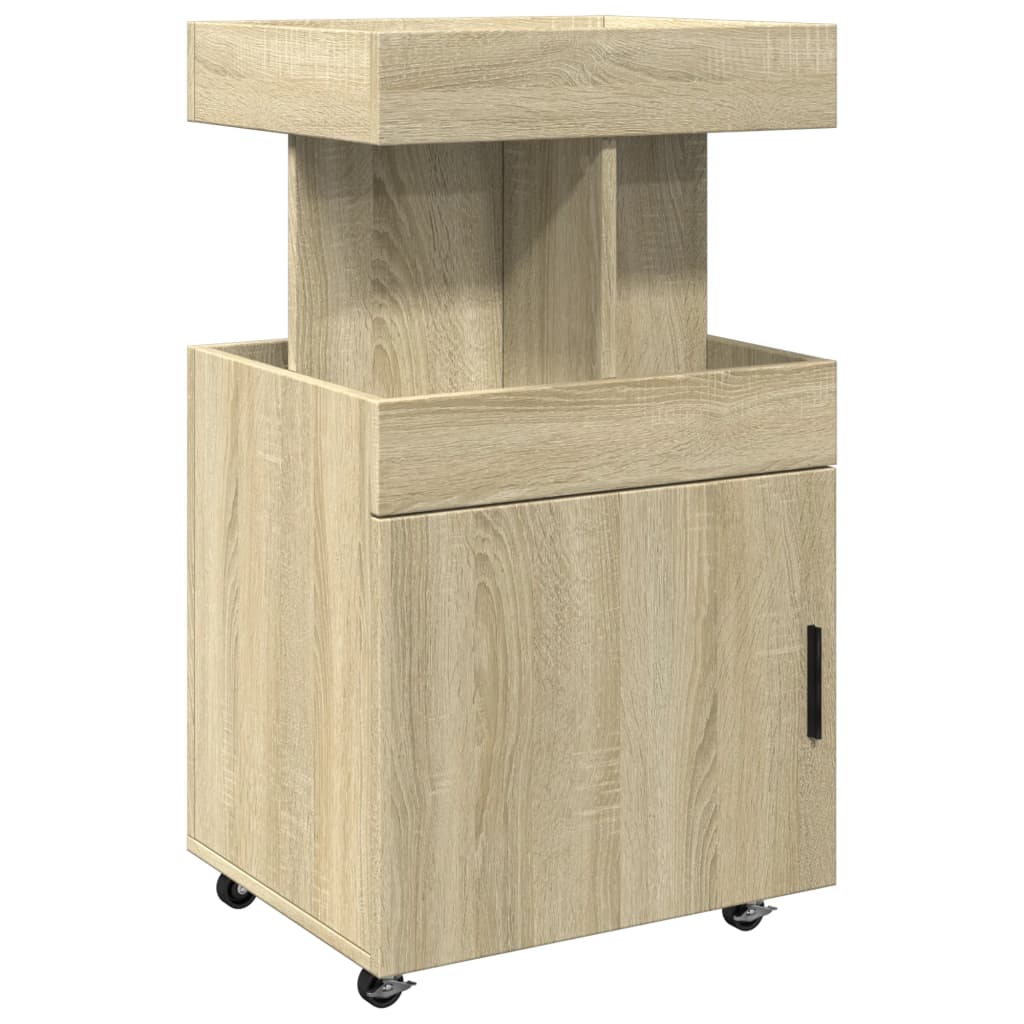 vidaXL Bar Cart Sonoma Oak 50x41x89 cm Engineered Wood