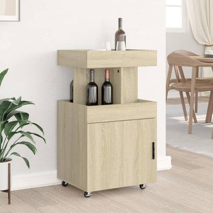 vidaXL Bar Cart Sonoma Oak 50x41x89 cm Engineered Wood