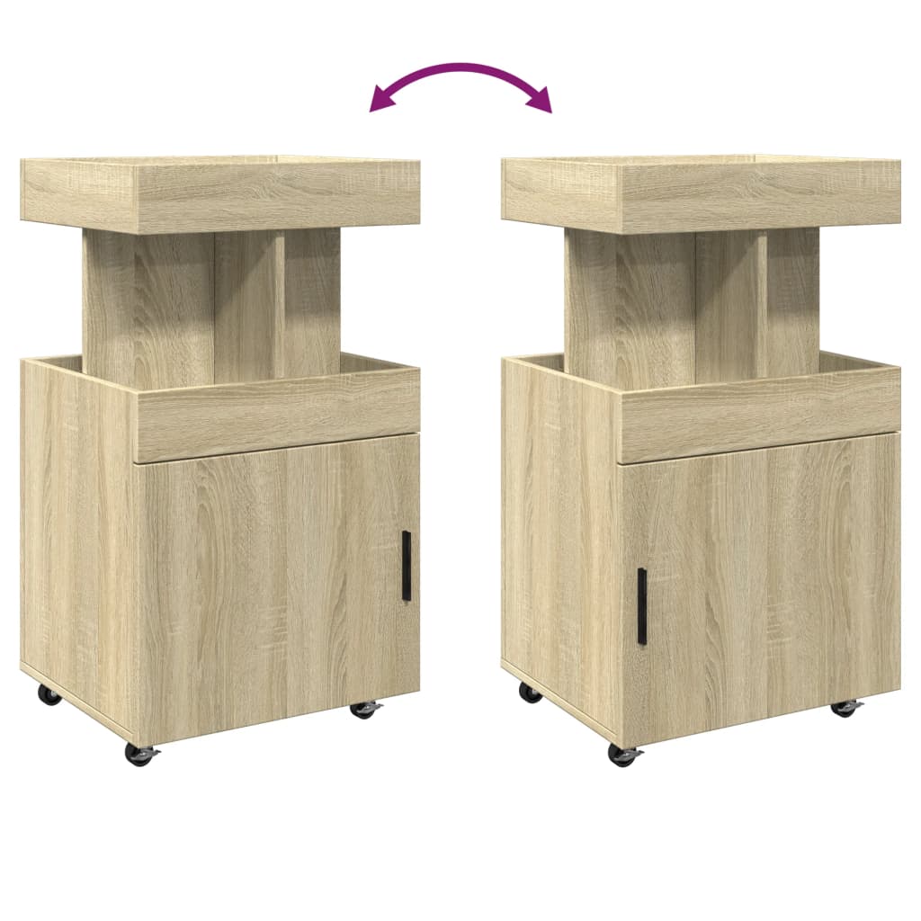 vidaXL Bar Cart Sonoma Oak 50x41x89 cm Engineered Wood