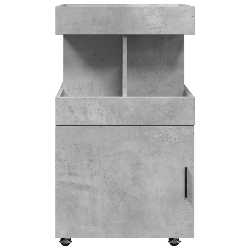 vidaXL Bar Cart Concrete Grey 50x41x89 cm Engineered Wood
