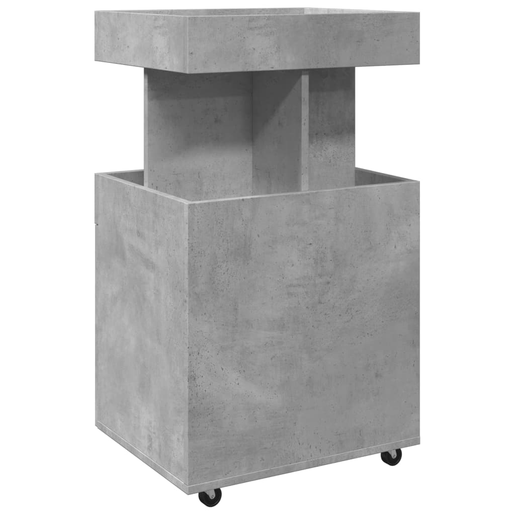 vidaXL Bar Cart Concrete Grey 50x41x89 cm Engineered Wood