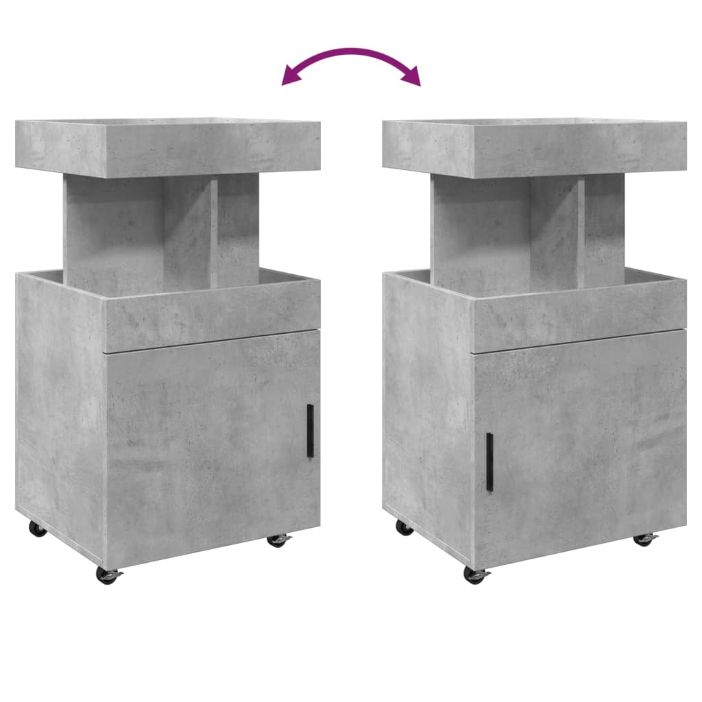 vidaXL Bar Cart Concrete Grey 50x41x89 cm Engineered Wood