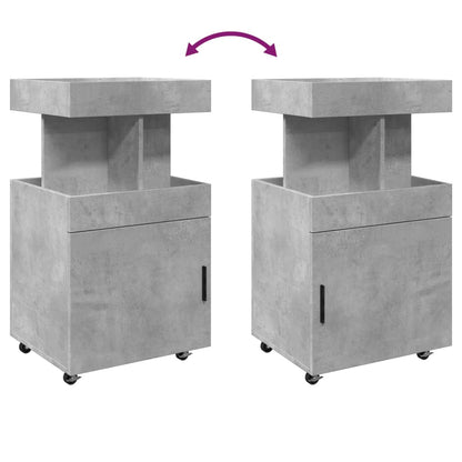 vidaXL Bar Cart Concrete Grey 50x41x89 cm Engineered Wood