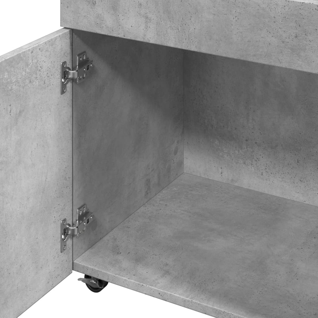 vidaXL Bar Cart Concrete Grey 50x41x89 cm Engineered Wood