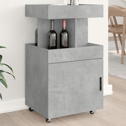 vidaXL Bar Cart Concrete Grey 50x41x89 cm Engineered Wood