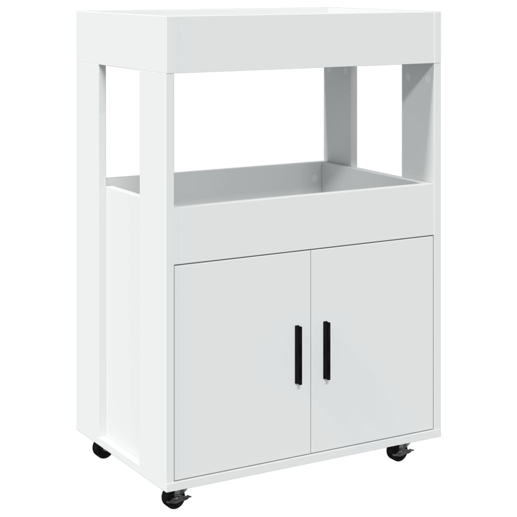 vidaXL Bar Cart White 60x39,5x89 cm Engineered Wood