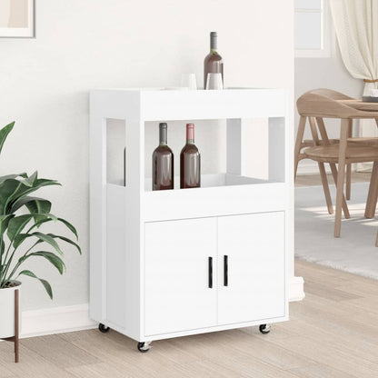 vidaXL Bar Cart White 60x39,5x89 cm Engineered Wood
