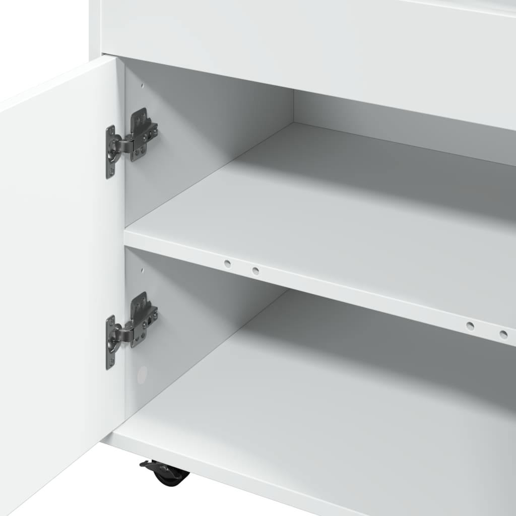 vidaXL Bar Cart White 60x39,5x89 cm Engineered Wood