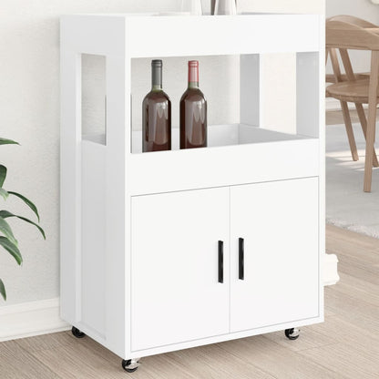 vidaXL Bar Cart White 60x39,5x89 cm Engineered Wood