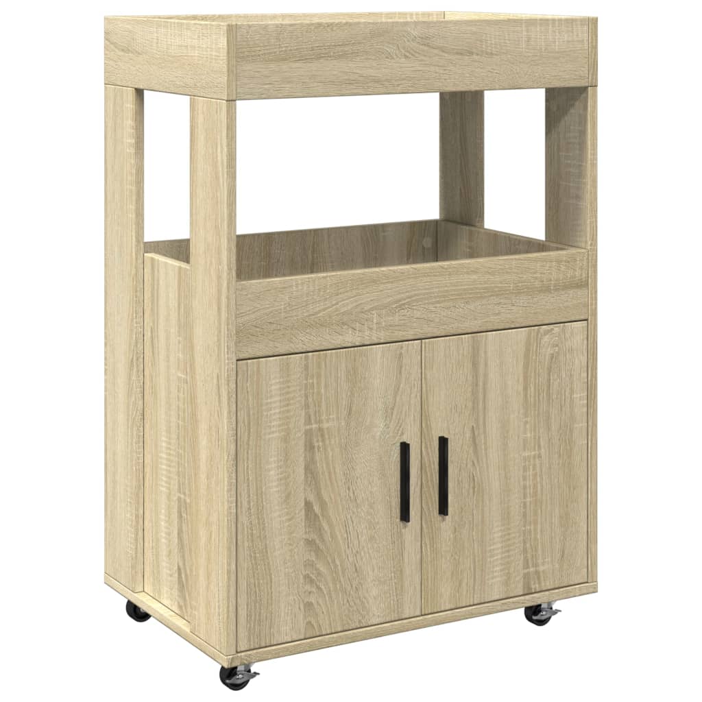 vidaXL Bar Cart Sonoma Oak 60x39,5x89 cm Engineered Wood