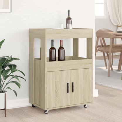 vidaXL Bar Cart Sonoma Oak 60x39,5x89 cm Engineered Wood