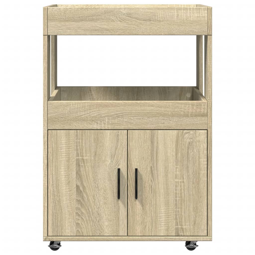 vidaXL Bar Cart Sonoma Oak 60x39,5x89 cm Engineered Wood