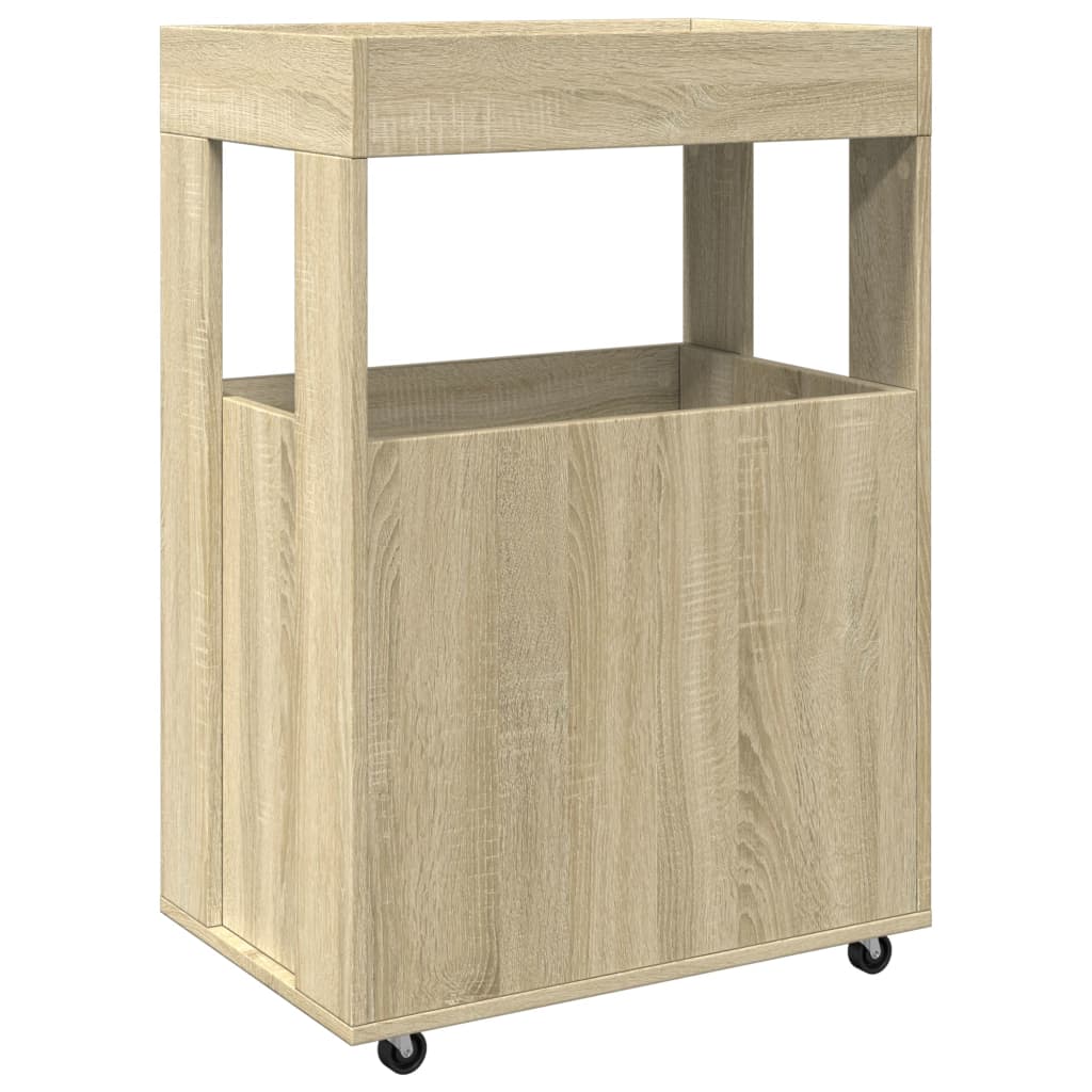vidaXL Bar Cart Sonoma Oak 60x39,5x89 cm Engineered Wood