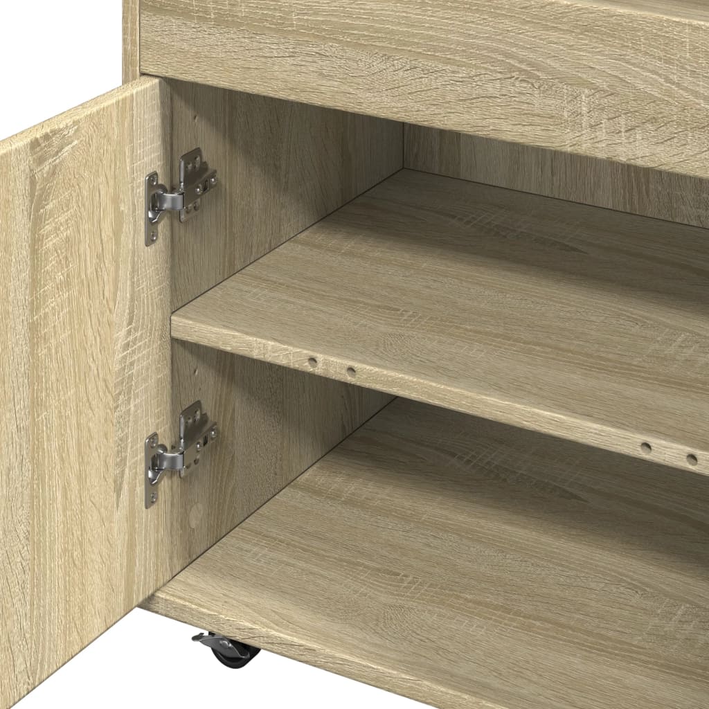 vidaXL Bar Cart Sonoma Oak 60x39,5x89 cm Engineered Wood