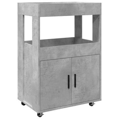 vidaXL Bar Cart Concrete Grey 60x39,5x89 cm Engineered Wood