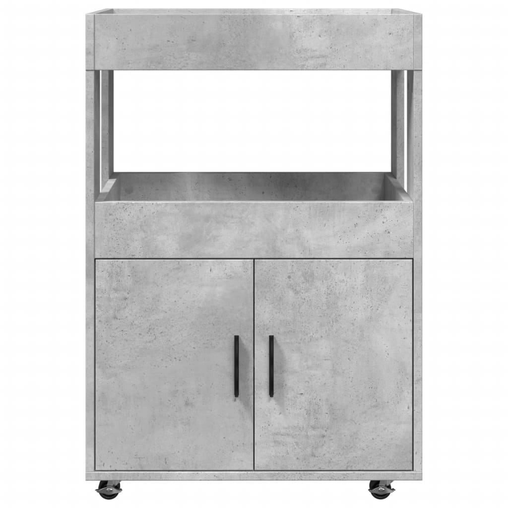 vidaXL Bar Cart Concrete Grey 60x39,5x89 cm Engineered Wood