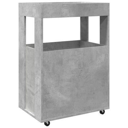 vidaXL Bar Cart Concrete Grey 60x39,5x89 cm Engineered Wood