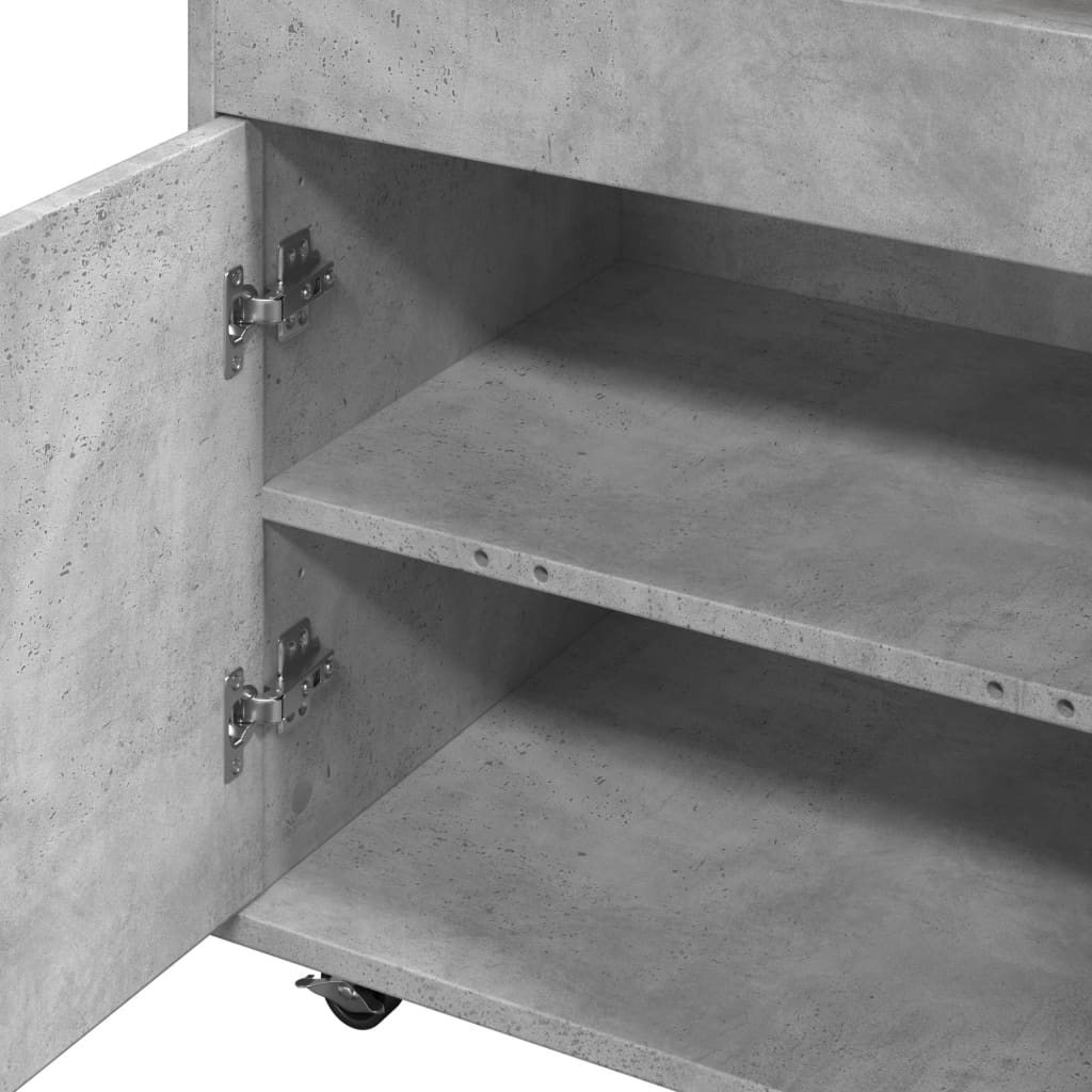 vidaXL Bar Cart Concrete Grey 60x39,5x89 cm Engineered Wood
