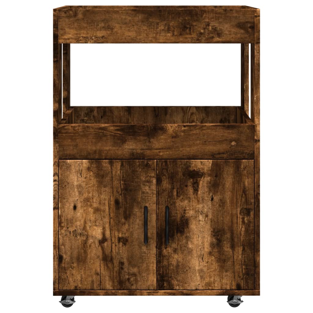 vidaXL Bar Cart Smoked Oak 60x39,5x89 cm Engineered Wood