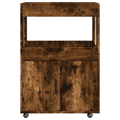 vidaXL Bar Cart Smoked Oak 60x39,5x89 cm Engineered Wood