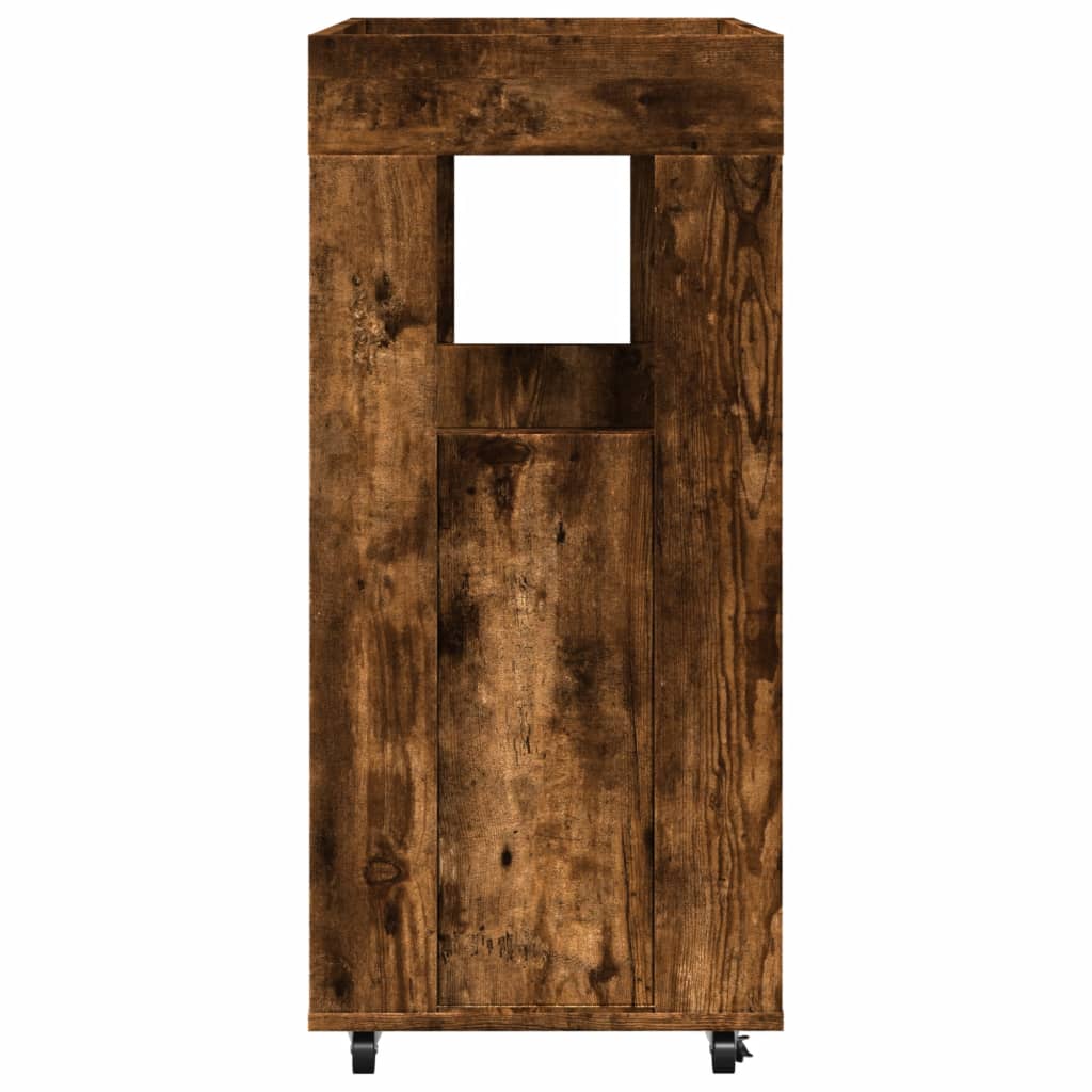 vidaXL Bar Cart Smoked Oak 60x39,5x89 cm Engineered Wood