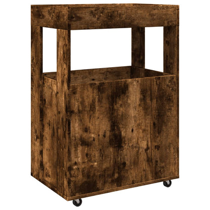 vidaXL Bar Cart Smoked Oak 60x39,5x89 cm Engineered Wood