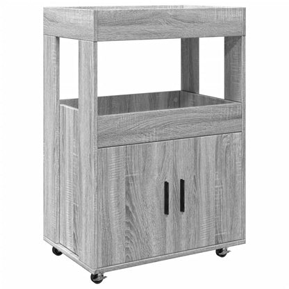 vidaXL Bar Cart Grey Sonoma 60x39,5x89 cm Engineered Wood