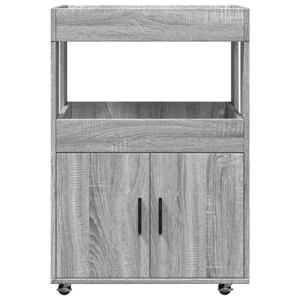 vidaXL Bar Cart Grey Sonoma 60x39,5x89 cm Engineered Wood