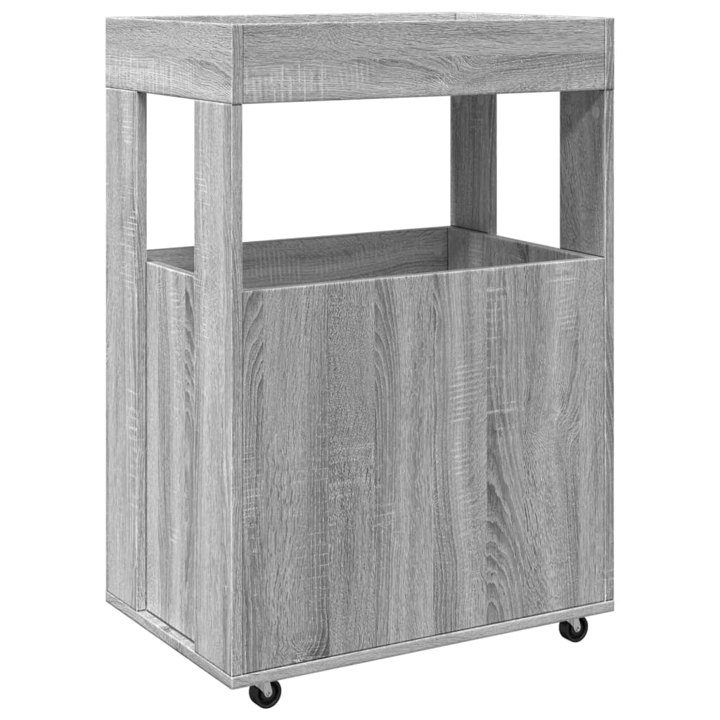 vidaXL Bar Cart Grey Sonoma 60x39,5x89 cm Engineered Wood