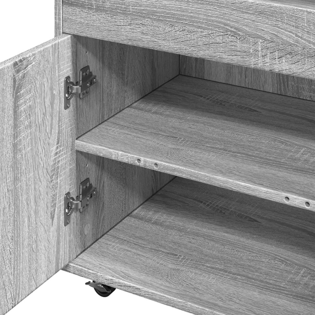 vidaXL Bar Cart Grey Sonoma 60x39,5x89 cm Engineered Wood