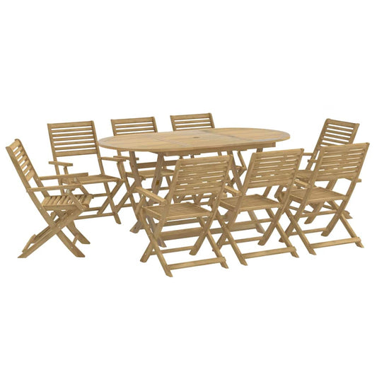 vidaXL 9 Piece Garden Dining Set Solid Wood Acacia