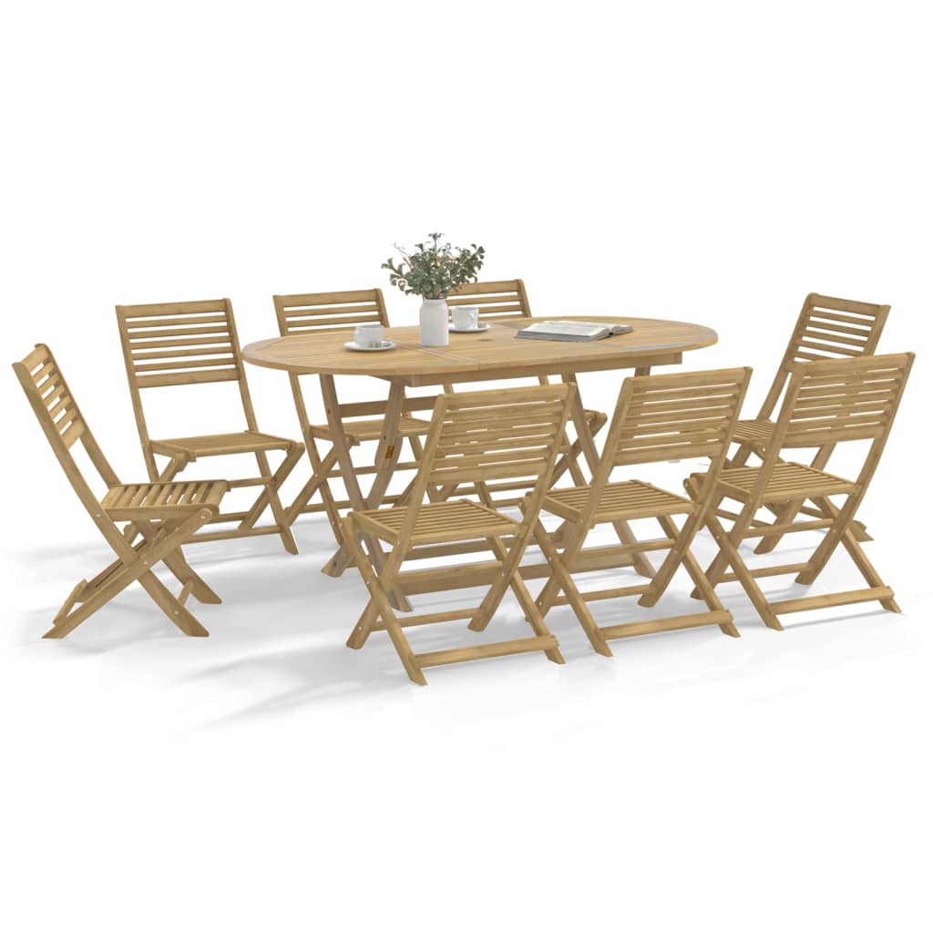vidaXL 9 Piece Garden Dining Set Solid Wood Acacia
