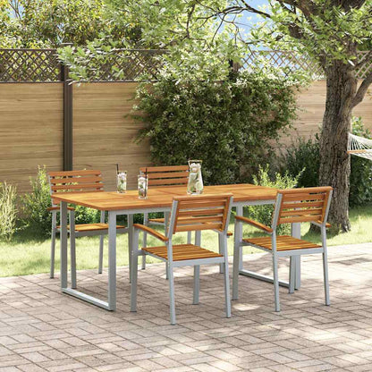 vidaXL Garden Dining Set 5 pcs Grey Solid Acacia Wood