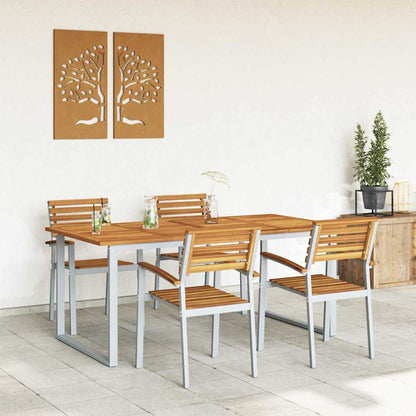 vidaXL Garden Dining Set 5 pcs Grey Solid Acacia Wood