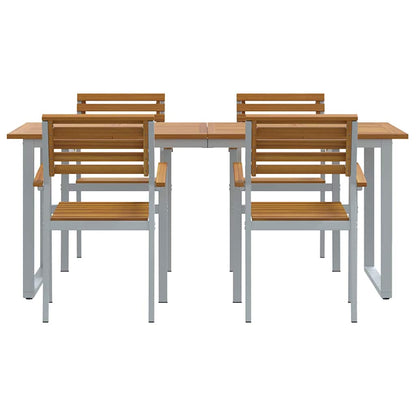 vidaXL Garden Dining Set 5 pcs Grey Solid Acacia Wood