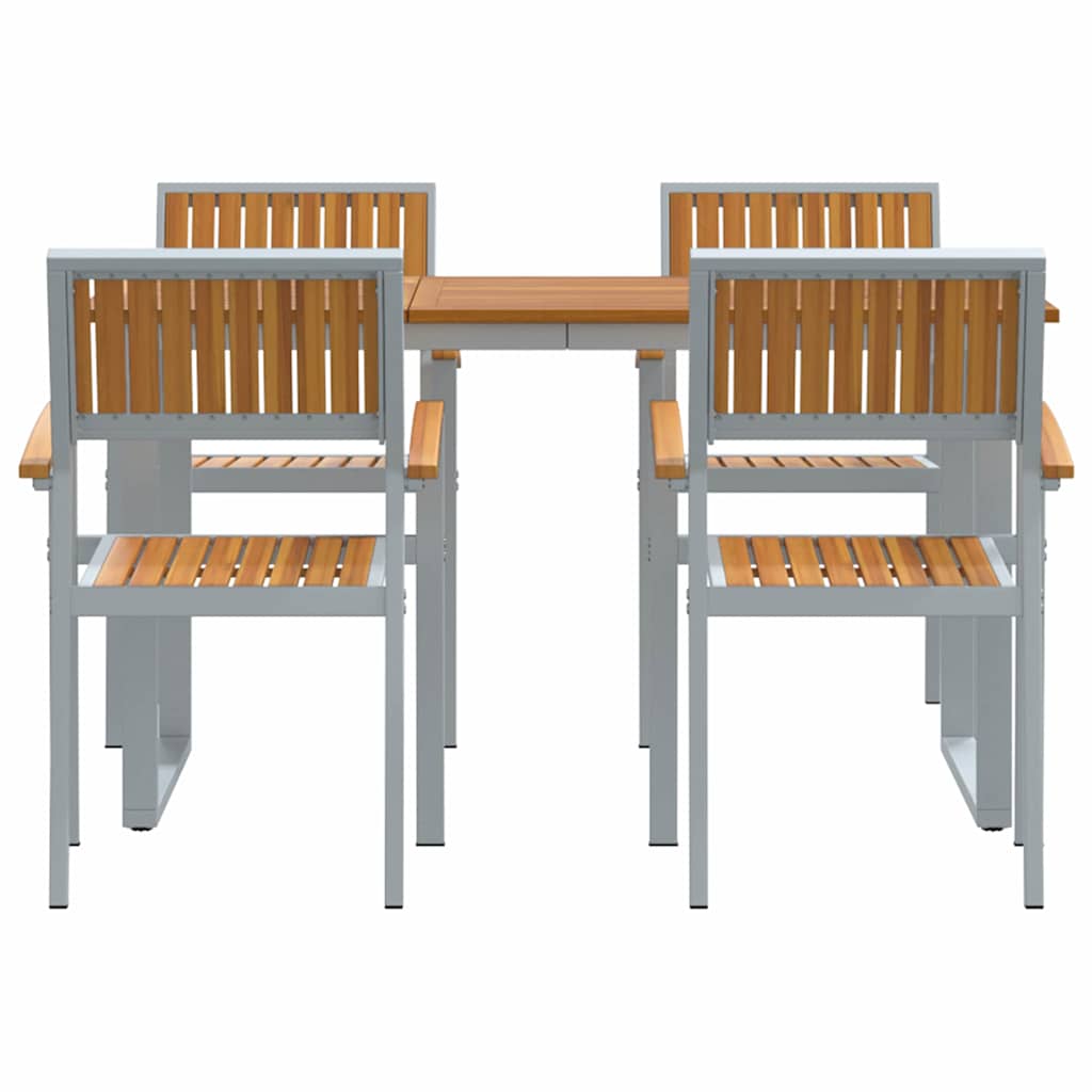 vidaXL Garden Dining Set 5 pcs Grey Solid Acacia Wood