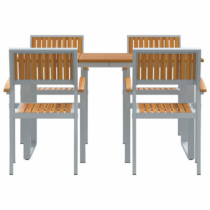vidaXL Garden Dining Set 5 pcs Grey Solid Acacia Wood