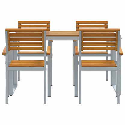 vidaXL Garden Dining Set 5 pcs Grey Solid Acacia Wood