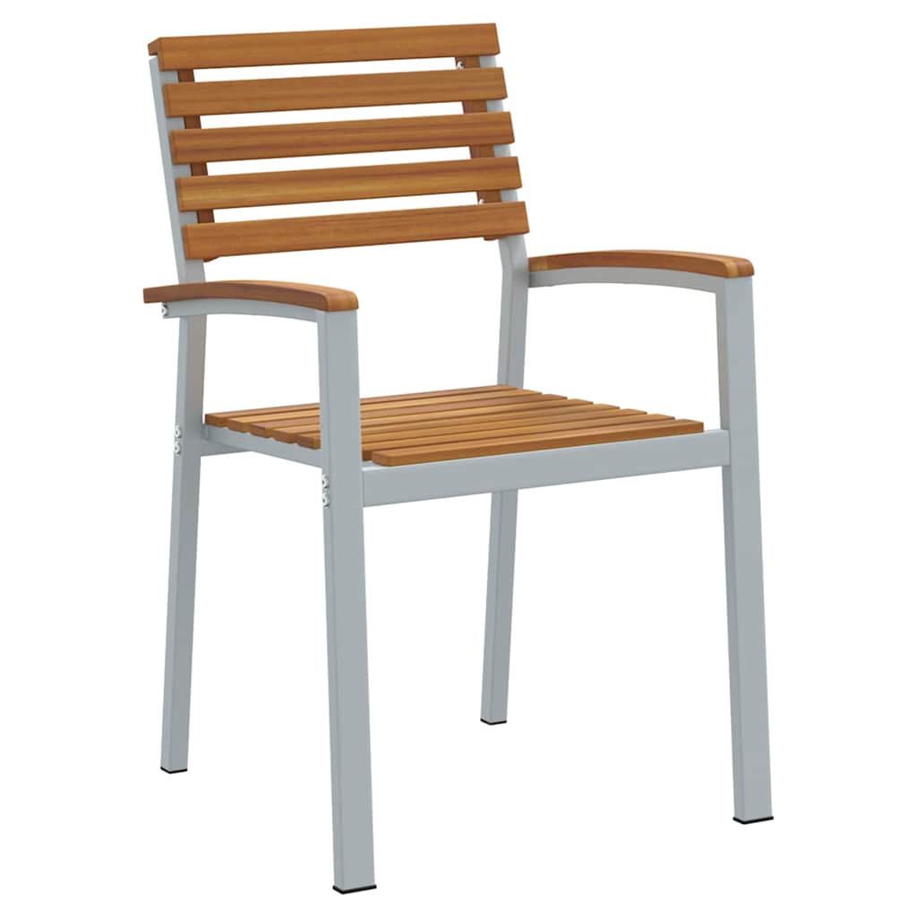 vidaXL Garden Dining Set 7 pcs Grey Solid Acacia Wood