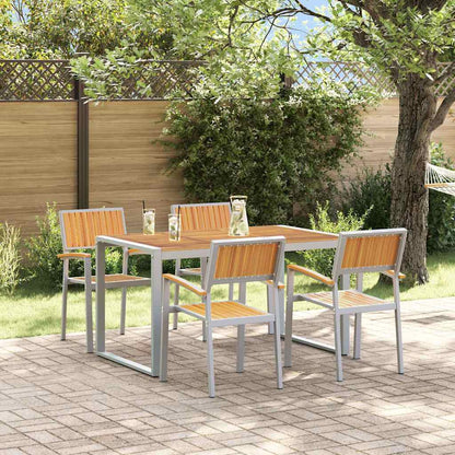 vidaXL Garden Dining Set 5 pcs Grey and brown 140 x 80 x 75 cm