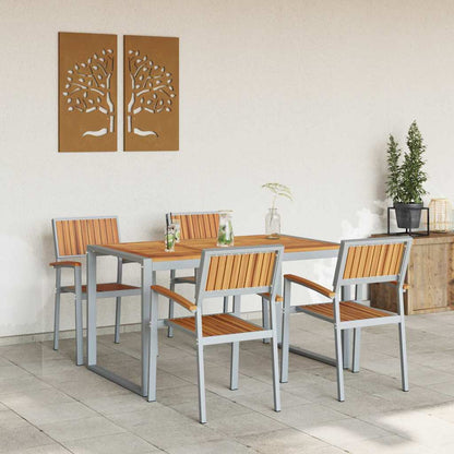 vidaXL Garden Dining Set 5 pcs Grey and brown 140 x 80 x 75 cm